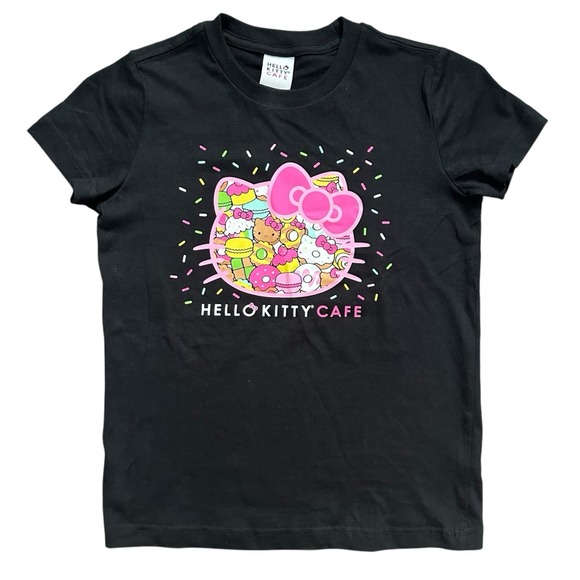 Hello Kitty Other - Hello‎ Kitty Cafe Donut Youth YS Black Shirt